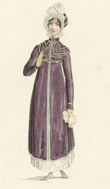 Fashion Plate (Walking Dress), 1814. Creator: Rudolph Ackermann