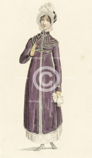 Fashion Plate (Walking Dress), 1814. Creator: Rudolph Ackermann.