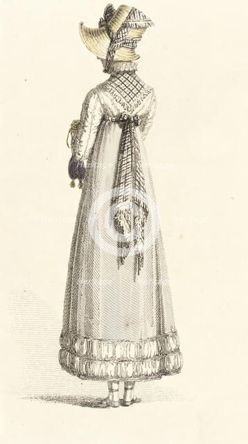 Fashion Plate (Walking Dress), 1814. Creator: Rudolph Ackermann.