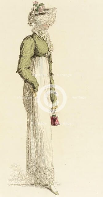 Fashion Plate (Walking Dress), 1814. Creator: Rudolph Ackermann.