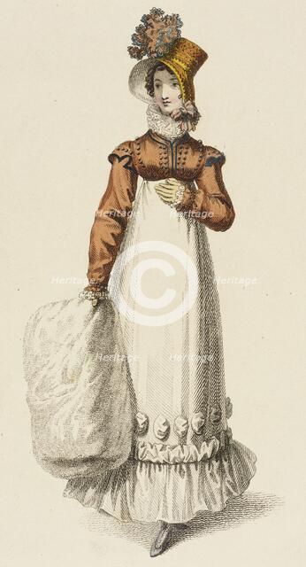 Fashion Plate (Walking Dress), 1817. Creator: Rudolph Ackermann.