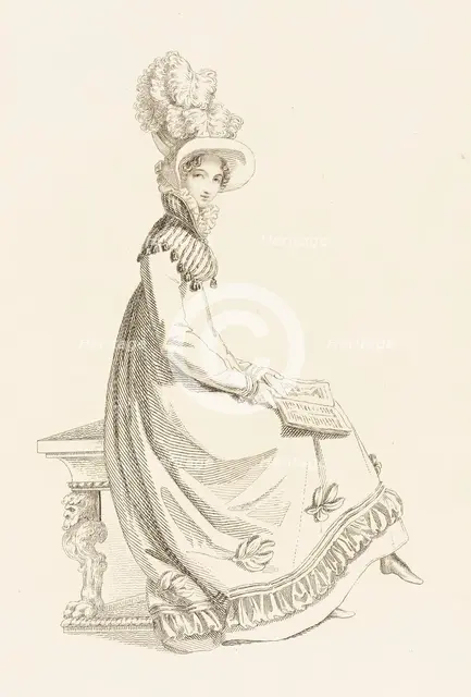 Fashion Plate (Walking Dress), 1819. Creator: Rudolph Ackermann.
