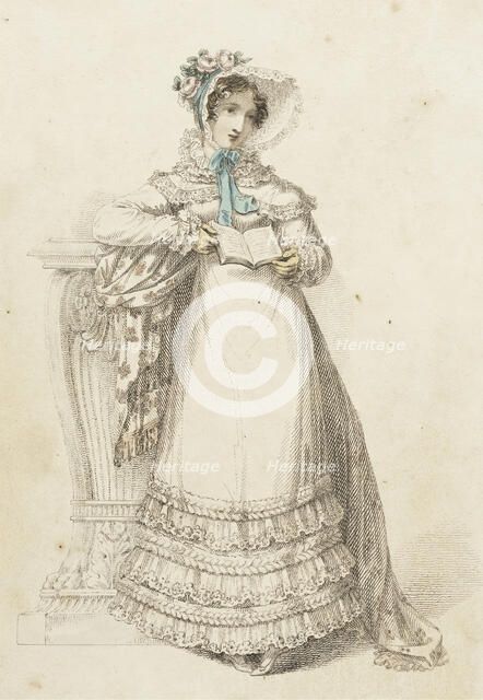 Fashion Plate (Walking Dress), 1820. Creator: Rudolph Ackermann.
