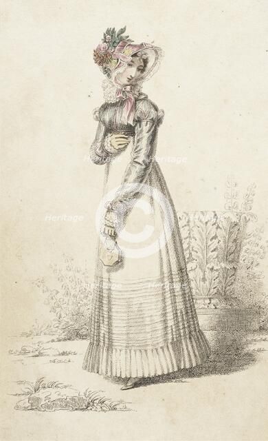 Fashion Plate (Walking Dress), 1820. Creator: Rudolph Ackermann.