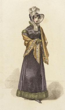 Fashion Plate (Walking Dress), 1821. Creator: John Bell