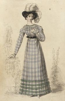 Fashion Plate (Walking Dress), 1822. Creator: John Bell