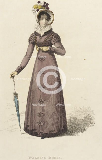 Fashion Plate (Walking Dress), 1822. Creator: Rudolph Ackermann.