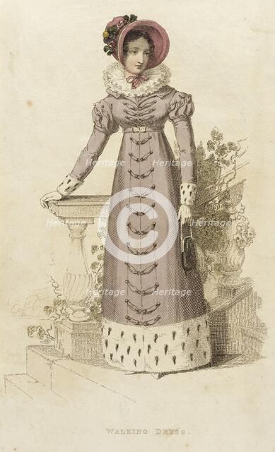 Fashion Plate (Walking Dress), 1822. Creator: Rudolph Ackermann.