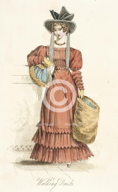 Fashion Plate (Walking Dress), 1825. Creator: Unknown.