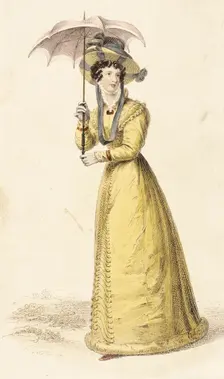 Fashion Plate (Walking Dress), 1826. Creator: Rudolph Ackermann