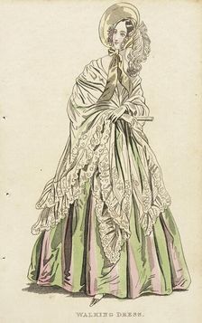 Fashion Plate (Walking Dress), c1838. Creator: Unknown