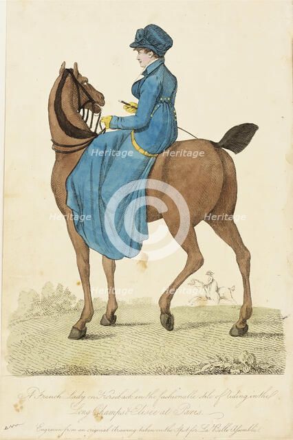 Fashion Plate (A French Lady on Horseback), 1807. Creator: Unknown.