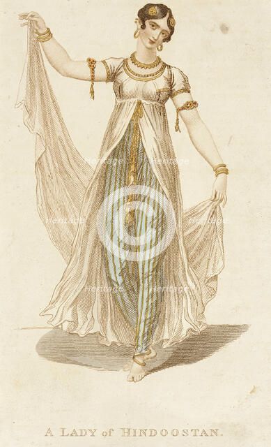 Fashion Plate (A Lady of Hindoostan), 1809. Creator: Unknown.