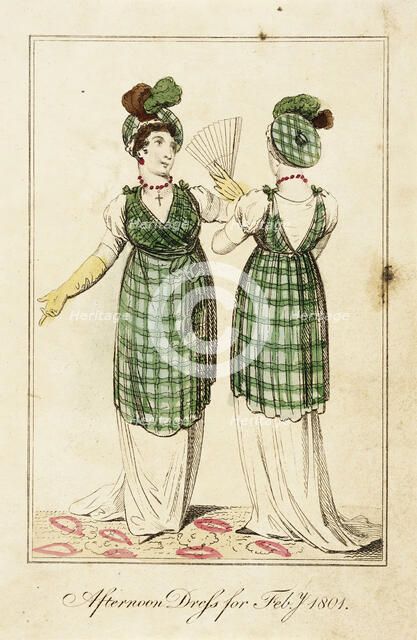 Fashion Plate (Afternoon Dress for Feby. 1801), 1801. Creator: Unknown.