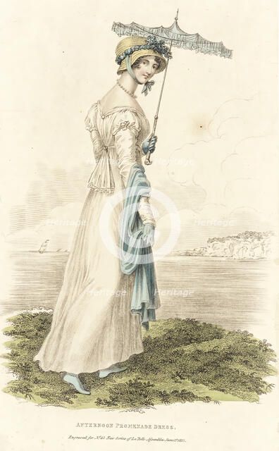 Fashion Plate (Afternoon Promenade Dress), 1813. Creator: John Bell.