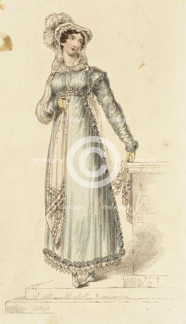Fashion Plate (Austrian Hat & Pelisse Dress), 1815. Creator: John Bell.