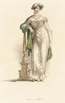 Fashion Plate (Ball Dress), 1813. Creator: Rudolph Ackermann