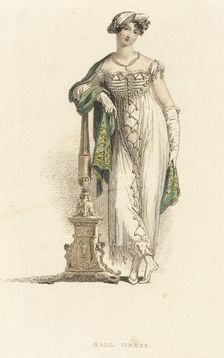 Fashion Plate (Ball Dress), 1813. Creator: Rudolph Ackermann