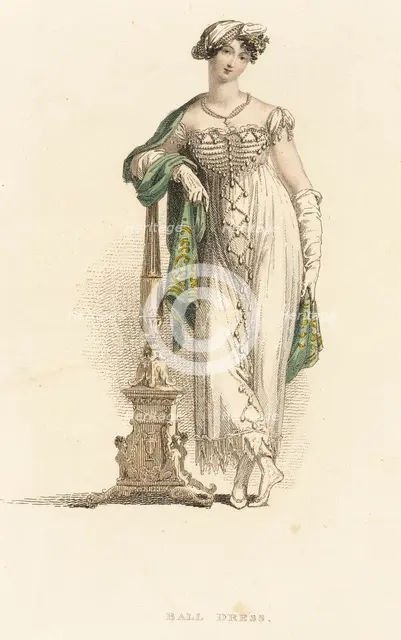 Fashion Plate (Ball Dress), 1813. Creator: Rudolph Ackermann.