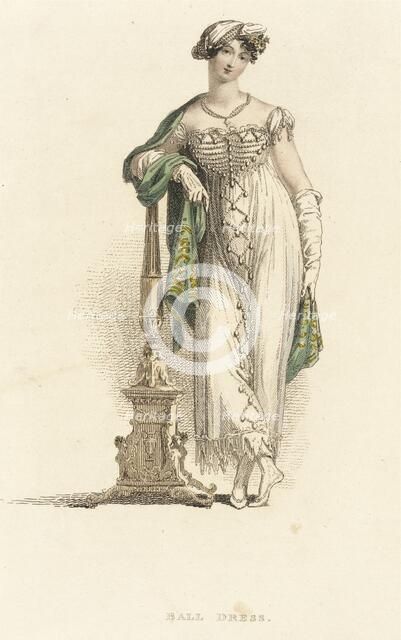 Fashion Plate (Ball Dress), 1813. Creator: Rudolph Ackermann.