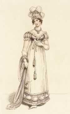 Fashion Plate (Baronial Helmet & Arundel Fete Dress), 1815. Creator: John Bell