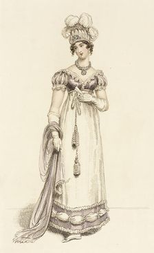 Fashion Plate (Baronial Helmet & Arundel Fete Dress), 1815. Creator: John Bell
