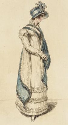 Fashion Plate (Britania Witzchoura Walking Dress), 1815. Creator: John Bell