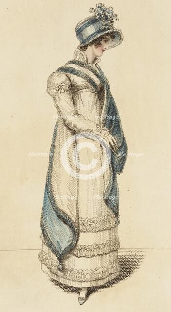 Fashion Plate (Britania Witzchoura Walking Dress), 1815. Creator: John Bell.