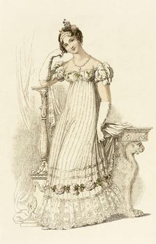 Fashion Plate (Bridal Dress), 1816. Creator: Unknown