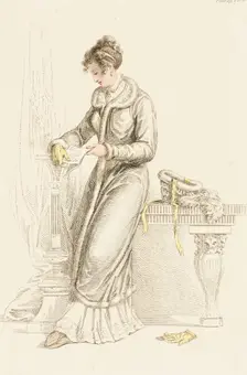 Fashion Plate (Carriage Dress), 1811. Creator: Rudolph Ackermann