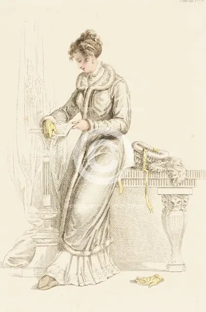 Fashion Plate (Carriage Dress), 1811. Creator: Rudolph Ackermann.