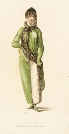 Fashion Plate (Carriage Dress), 1811. Creator: Rudolph Ackermann
