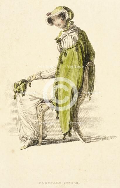 Fashion Plate (Carriage Dress), 1813. Creator: Rudolph Ackermann.