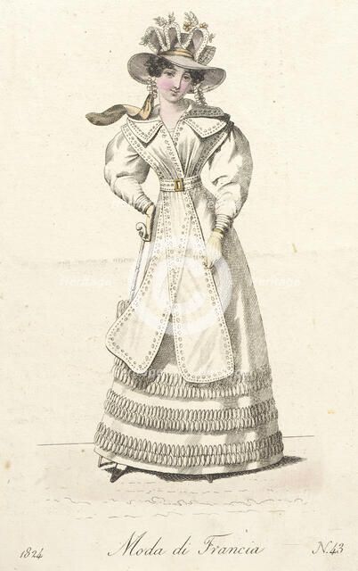 Fashion Plate (Corriere delle Dame), 1824. Creator: Unknown.