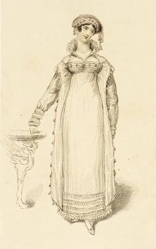 Fashion Plate (Costume for Dinner Parties), 1816. Creator: John Bell