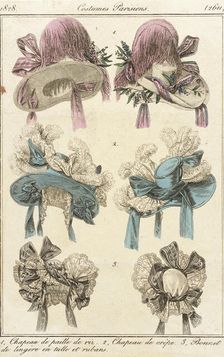 Fashion Plate (Costumes Parisiens), 1828. Creator: Unknown