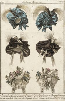 Fashion Plate (Costumes Parisiens), 1829. Creator: Unknown