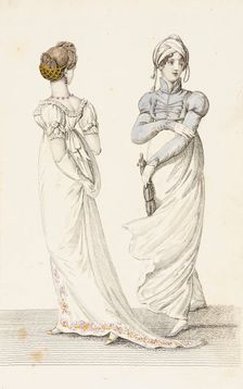 Fashion Plate (Cossack Spencer Parisian Full Dress), 1807. Creator: John Bell
