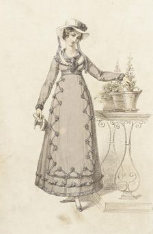 Fashion Plate (Cottage Dress), 1820. Creator: Rudolph Ackermann