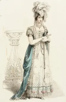 Fashion Plate (Court Dress), 1820. Creator: Rudolph Ackermann
