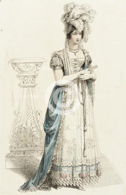 Fashion Plate (Court Dress), 1820. Creator: Rudolph Ackermann.