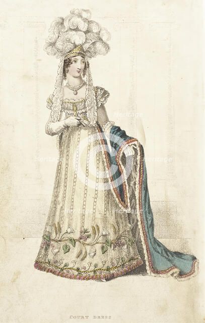 Fashion Plate (Court Dress), 1822. Creator: John Bell.