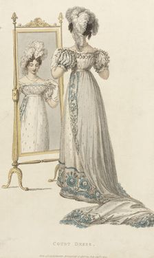 Fashion Plate (Court Dress), 1822. Creator: Rudolph Ackermann