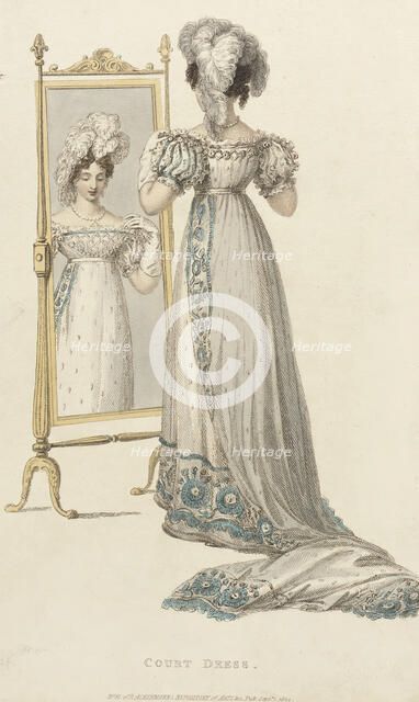 Fashion Plate (Court Dress), 1822. Creator: Rudolph Ackermann.