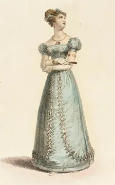 Fashion Plate (Dinner Dress), 1825. Creator: Rudolph Ackermann