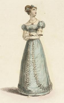 Fashion Plate (Dinner Dress), 1825. Creator: Rudolph Ackermann