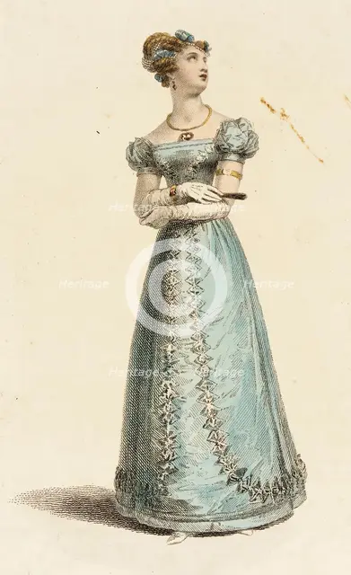 Fashion Plate (Dinner Dress), 1825. Creator: Rudolph Ackermann.
