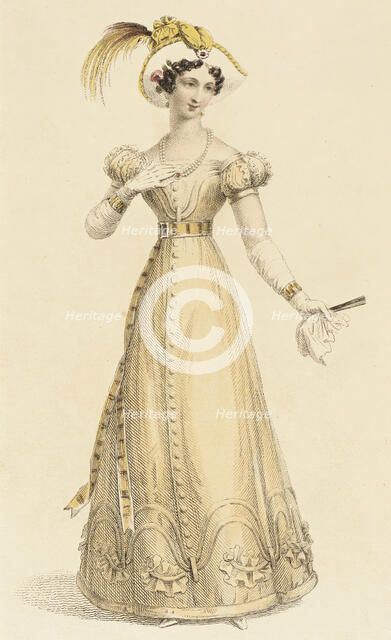 Fashion Plate (Dinner Dress), 1826. Creator: Rudolph Ackermann.
