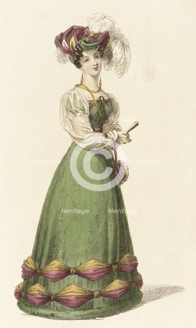 Fashion Plate (Dinner Dress), 1826. Creator: Rudolph Ackermann.