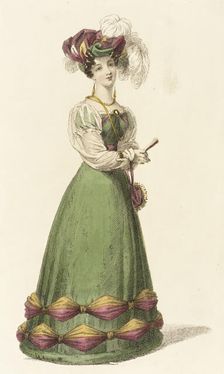 Fashion Plate (Dinner Dress), 1826. Creator: Rudolph Ackermann